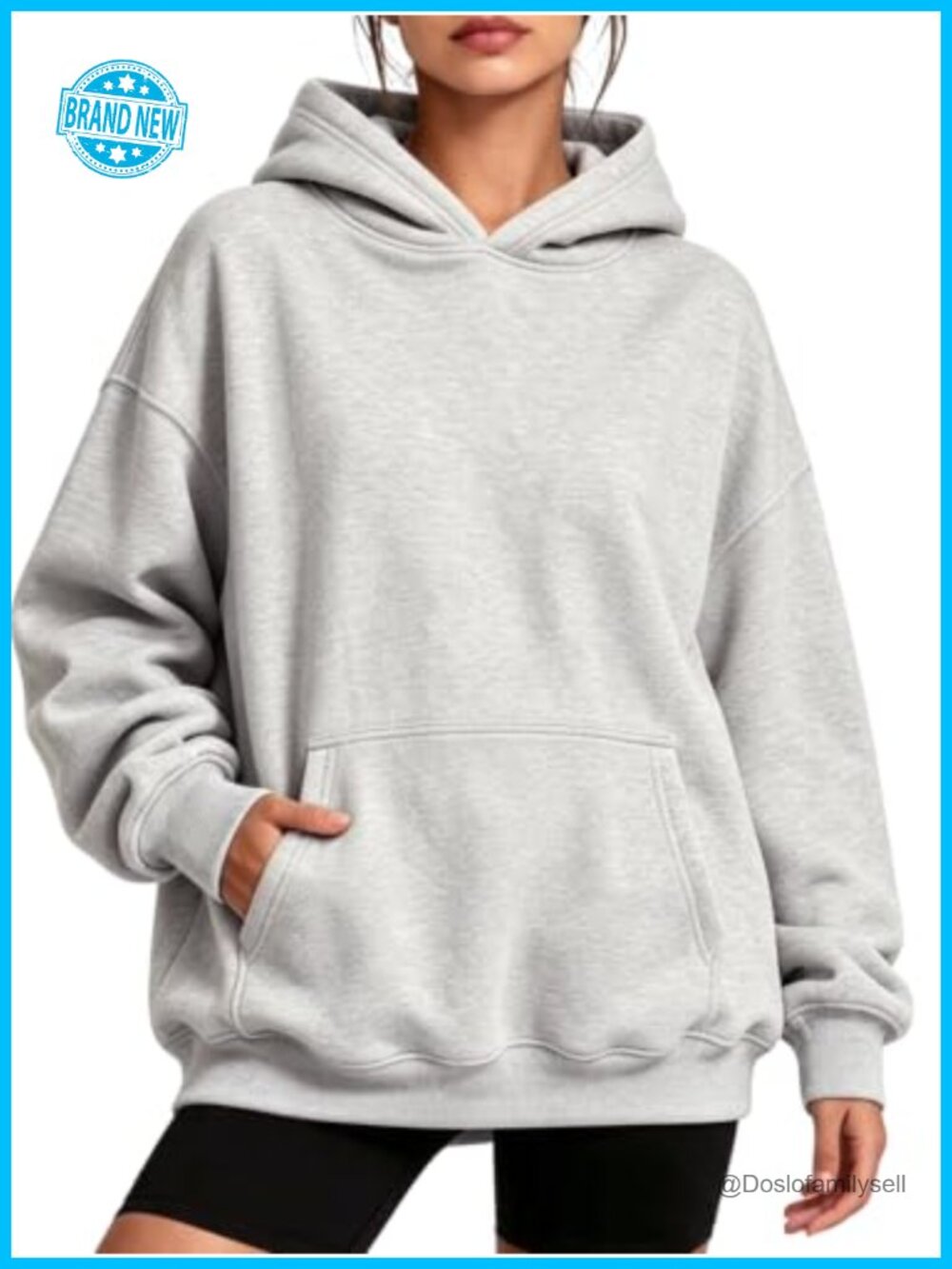 Oversized Hoodie Women Fleece Pullover Sweatshirt Kangaroo Pocket